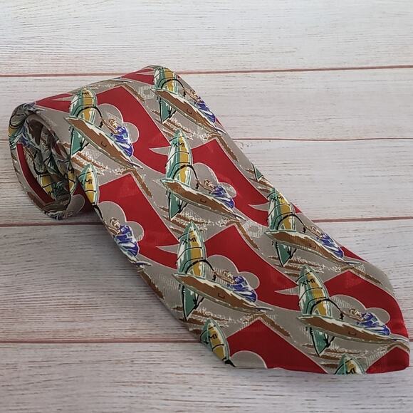 Renoma Paris 100% Silk Wind Surfing Print Tie - Picture 3 of 7